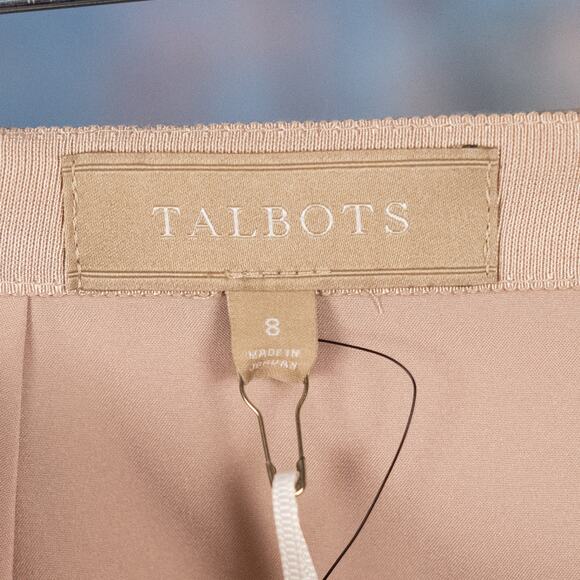 Talbots Classic Suit Set Blazer 8 PETITE Skirt 8 REG Tan Woven in Italy Career - Picture 11 of 11